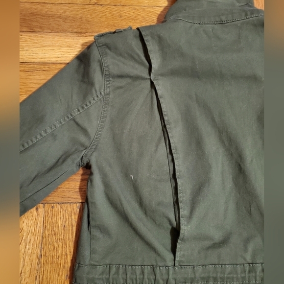 Market & Spruce Womens Military-Style Hooded Jacket Dark Green Size XS - Picture 5 of 8